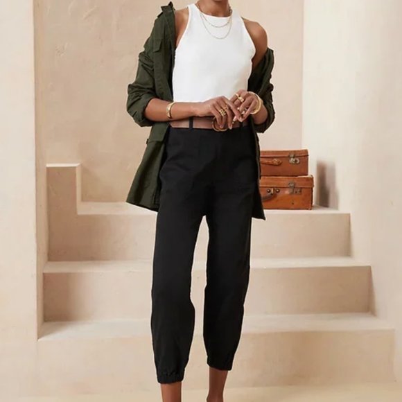 Banana Republic Authentic Chino Utility Jogger Cropped High Waisted - Picture 1 of 7